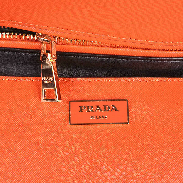 2014 Prada saffiano calf leather tote bag BN2603 orange